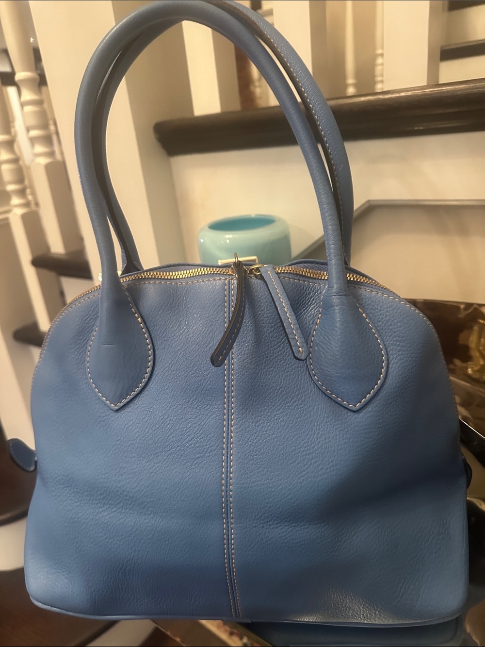 DOONEY BOURKE EGGSHELL BLUE SATCHEL